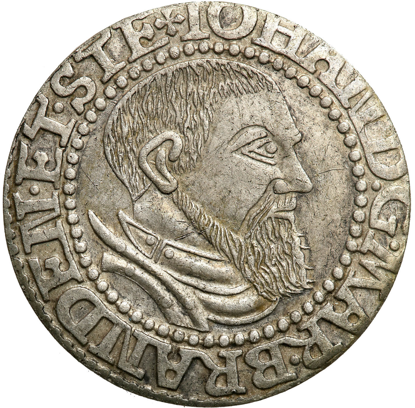 Śląsk, Księstwo Krośnieńskie. Jan Kostrzyński (1535-1571). Grosz 1545, Krosno